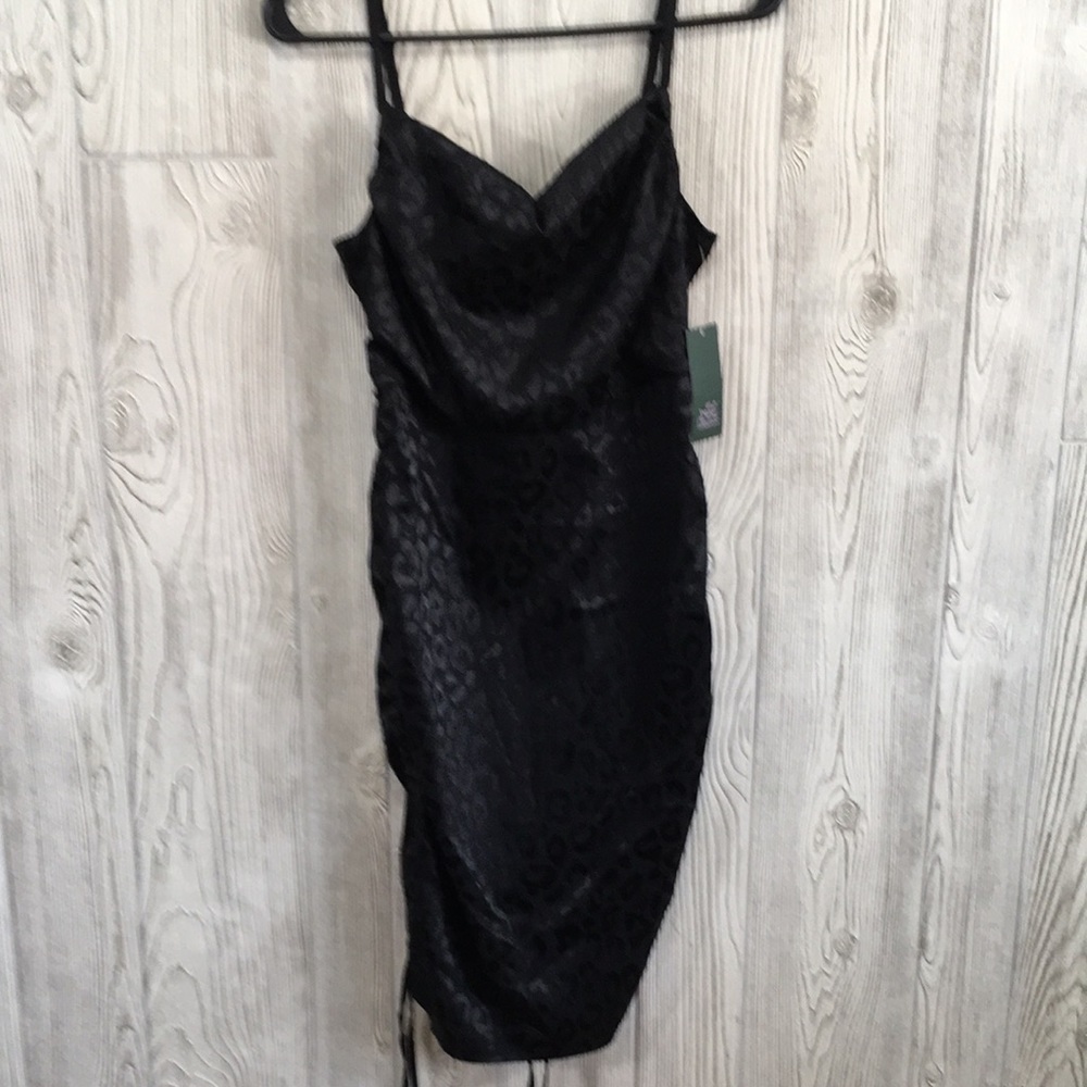 Wild Fable Black Slip Dress Regular XS Sleeveless Solid Midi Strappy Layer